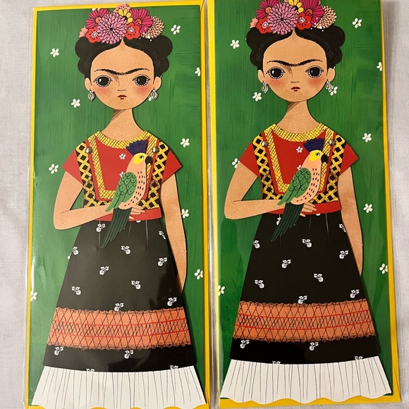OF UNUSUAL KIND’ TWO FRIDA MAILABLE MOVEABLE PAPER DOLL BLANK CARD WITH ENVELOPE - Picture 4 of 7